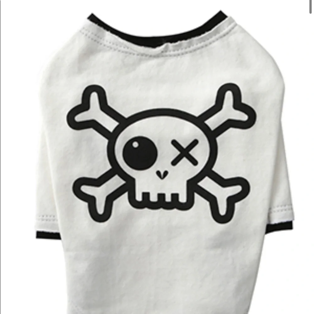 Boutique Skull Print and embellishments dog tshirt SZ Small NWT